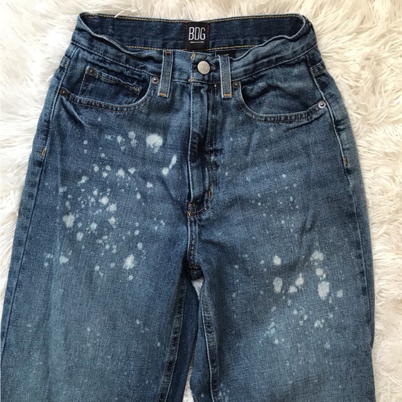 BDG Bleach Splattered High Rise Baggy Jeans Size 25 - Picture 2 of 10